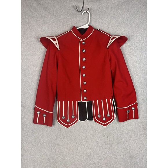 Scottish Military Piper Drummer Doublet Tunic Jacket Red Size 36 J. Higgins USA - Picture 1 of 16